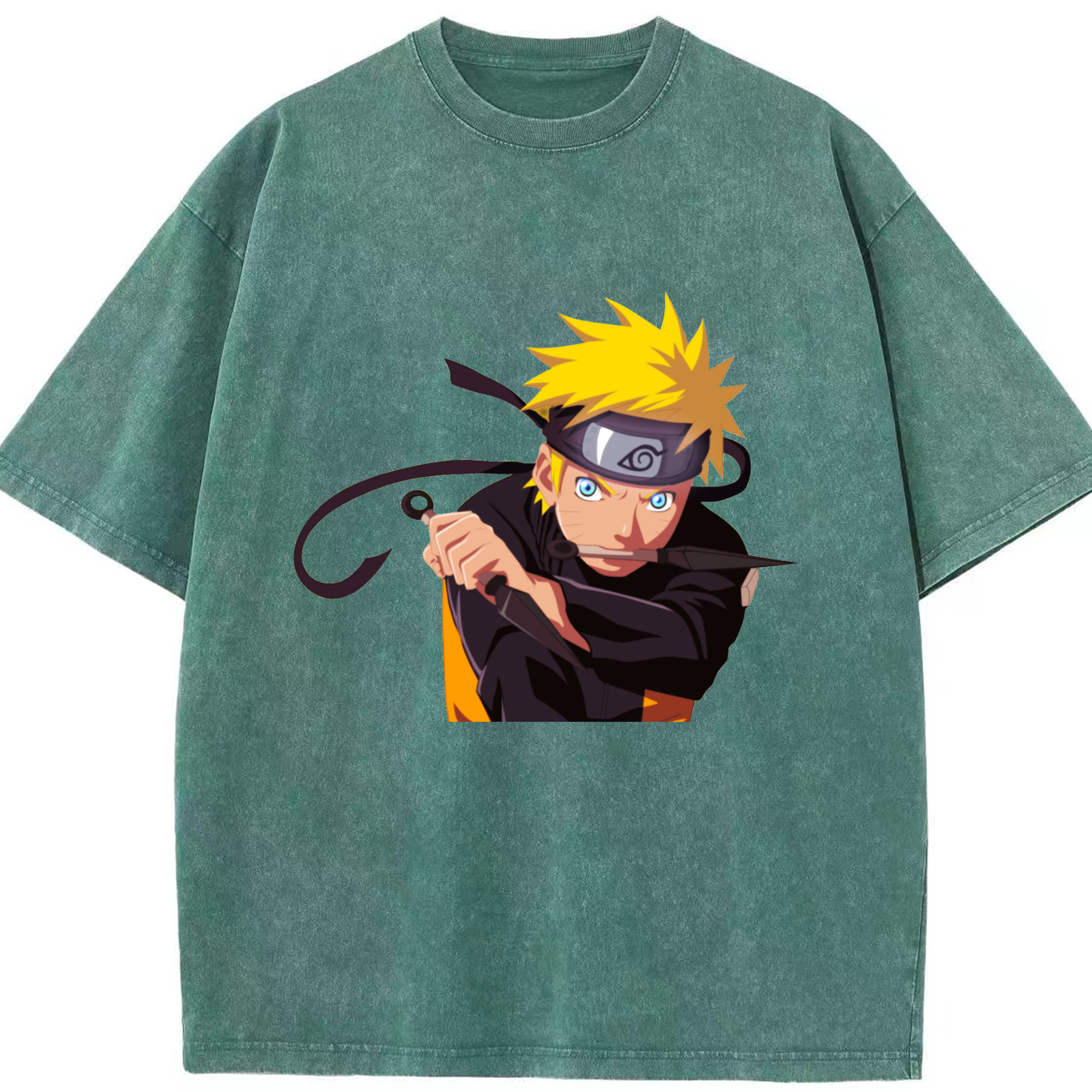 （画像用） NARUTO -ナルト- うずまき ナルト Uzumaki Naruto 綿100% ヴィンテージ風 半袖Tシャツ（フロントプリント）